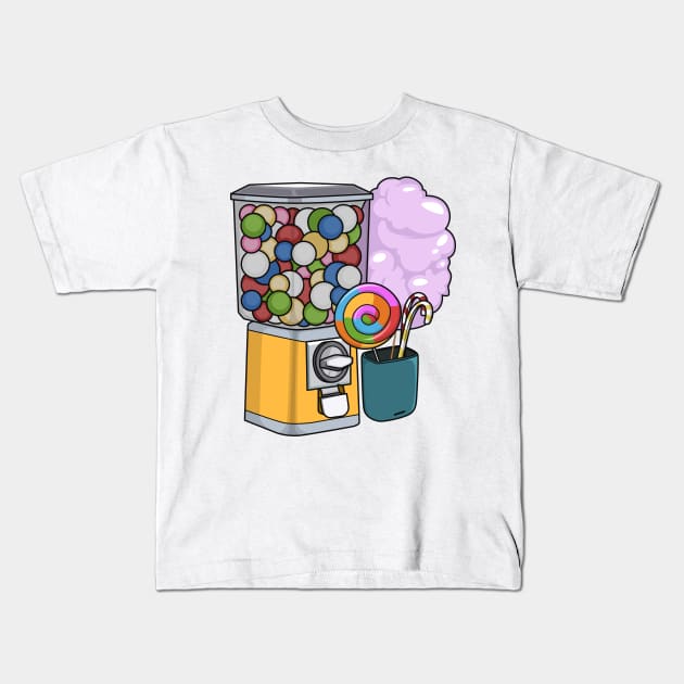 Candy cartoon illustration Kids T-Shirt by Miss Cartoon